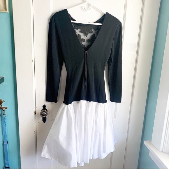 VTG Dave & Johnny 1980s Prom Dress Mesh Neckline Oversized Bow 9/10 JR HOCO Prom - Picture 9 of 15